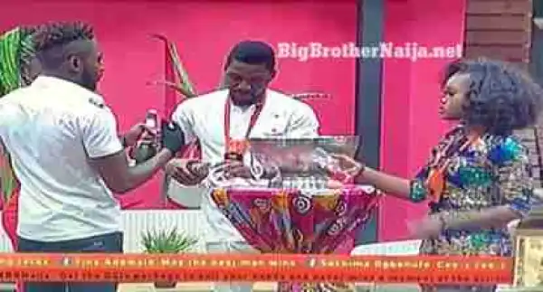 Day 78: Biggie Congratulates Our BBNaija 2018 Finalists With Bottles Of Wine